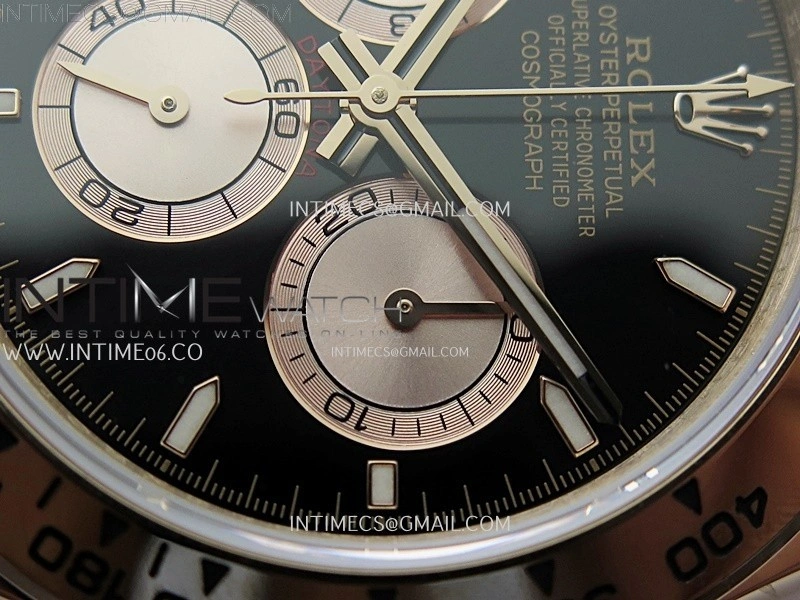 Daytona 126505 Gain Weight RG QF 1:1 Best Edition Bright Black Dial RG Subdial on RG Bracelet SH4131 V6