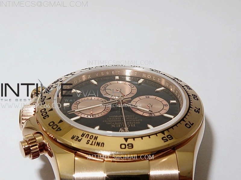 Daytona 126505 Gain Weight RG QF 1:1 Best Edition Bright Black Dial RG Subdial on RG Bracelet SH4131 V6