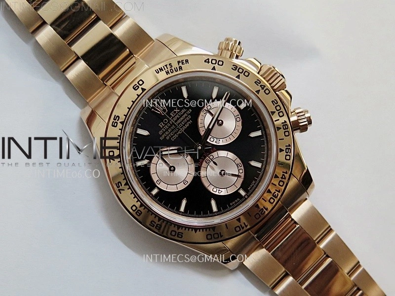 Daytona 126505 Gain Weight RG QF 1:1 Best Edition Bright Black Dial RG Subdial on RG Bracelet SH4131 V6