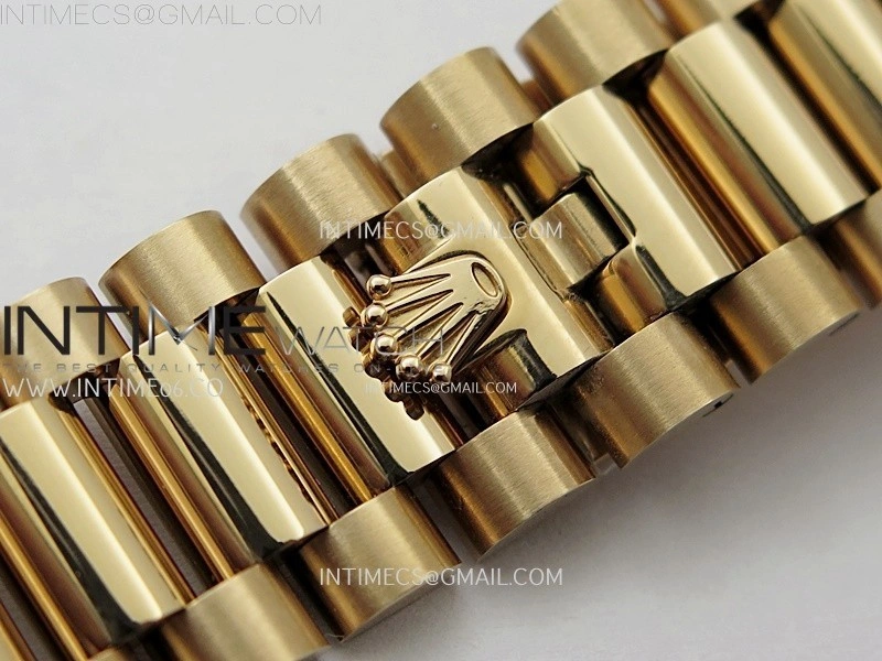 Day Date 128235 Gain Weight RG QF 1:1 Best Edition Champagne Dial Stick Markers on RG President Bracelet