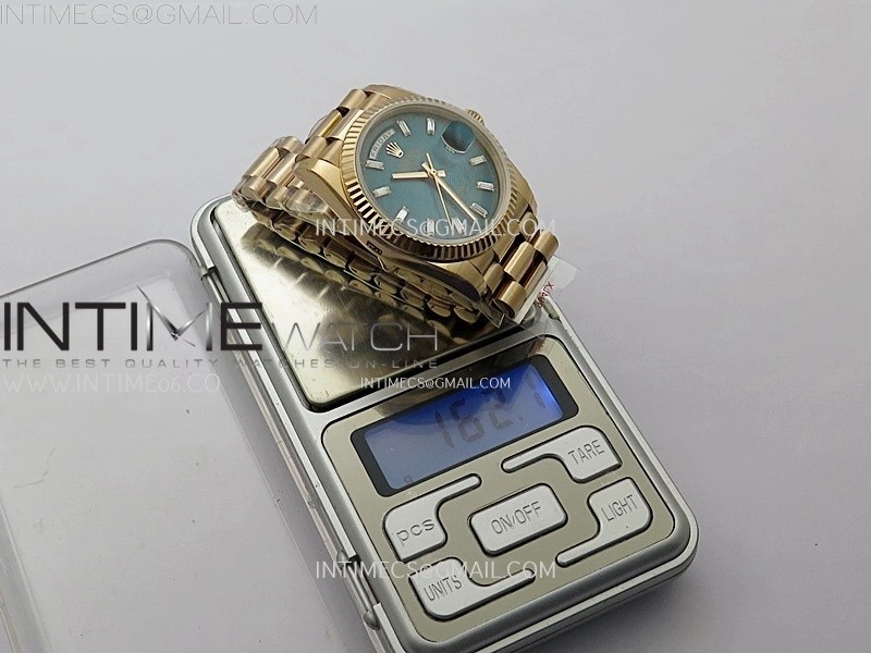 Day Date 128235 Gain Weight RG QF 1:1 Best Edition Champagne Dial Stick Markers on RG President Bracelet