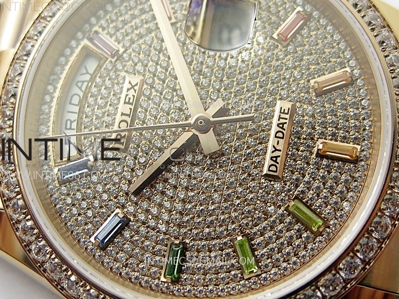 Day Date 36mm Gain Weight RG tungsten APSF 1:1 Best Edition Diamond Dial on SS President Bracelet A3255