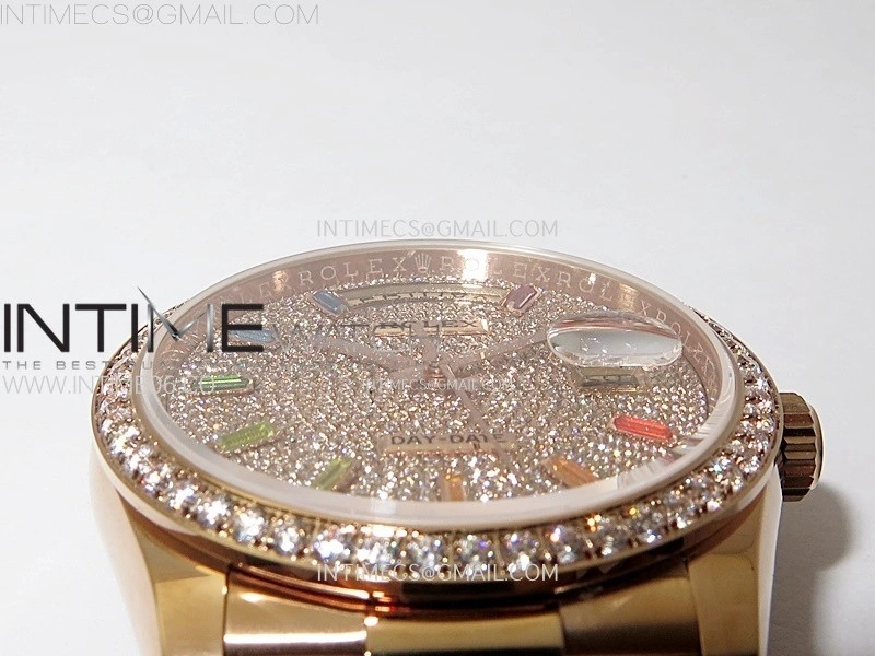 Day Date 36mm Gain Weight RG tungsten APSF 1:1 Best Edition Diamond Dial on SS President Bracelet A3255