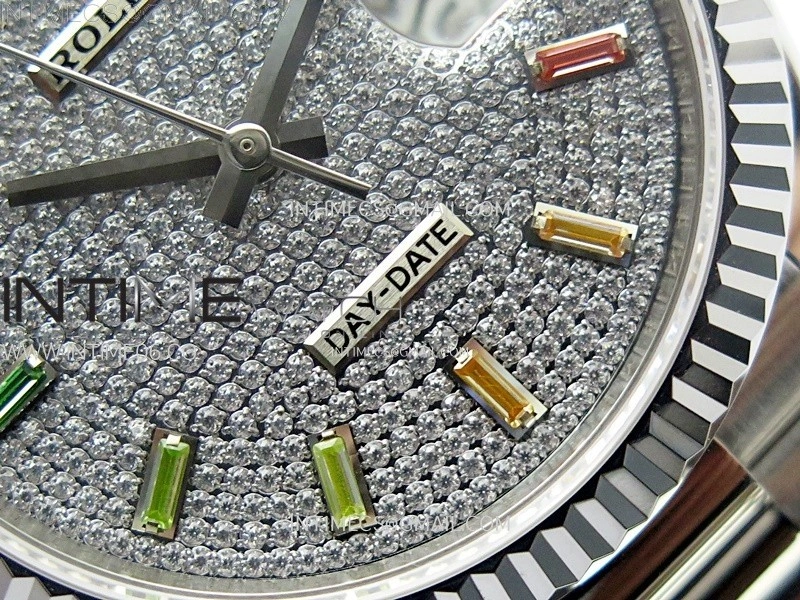 Day Date 36mm Gain Weight SS tungsten APSF 1:1 Best Edition Diamond Dial on SS President Bracelet A3255