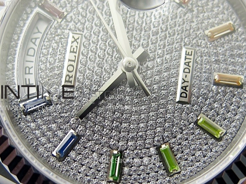 Day Date 36mm Gain Weight SS tungsten APSF 1:1 Best Edition Diamond Dial on SS President Bracelet A3255