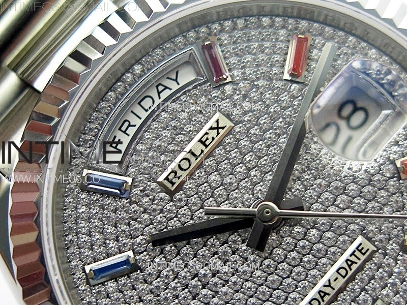 Day Date 36mm Gain Weight SS tungsten APSF 1:1 Best Edition Diamond Dial on SS President Bracelet A3255