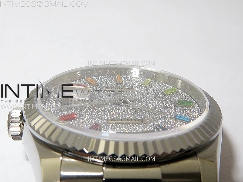Day Date 36mm Gain Weight SS tungsten APSF 1:1 Best Edition Diamond Dial on SS President Bracelet A3255
