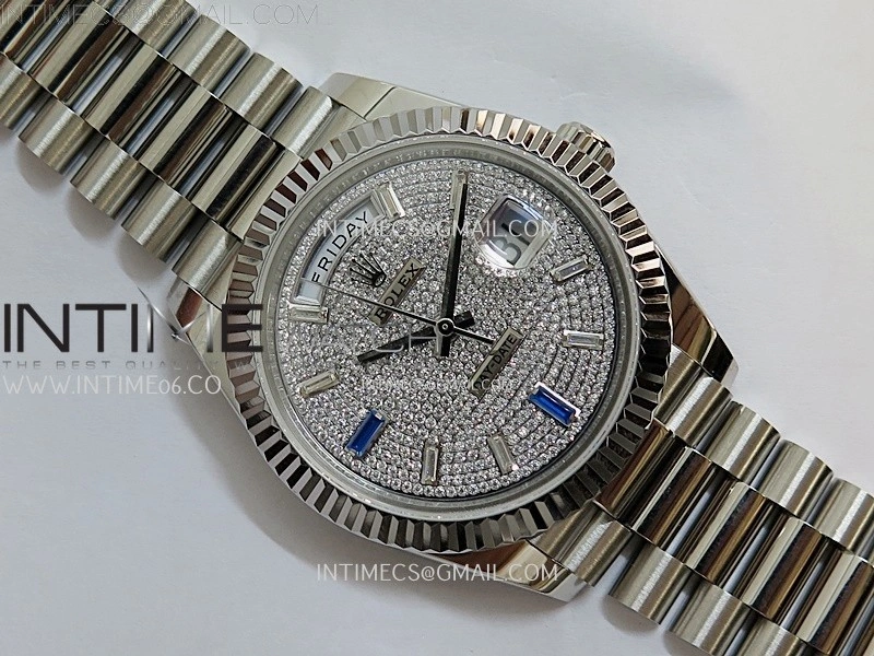 Day Date 40mm 228239 Gain Weight SS tungsten APSF 1:1 Best Edition Diamond Dial on SS President Bracelet A3255