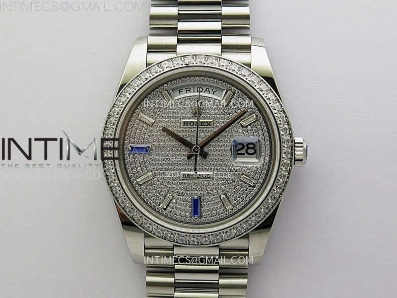 Day Date 40mm 228349 Gain Weight SS tungsten APSF 1:1 Best Edition Diamond Dial on SS President Bracelet A3255