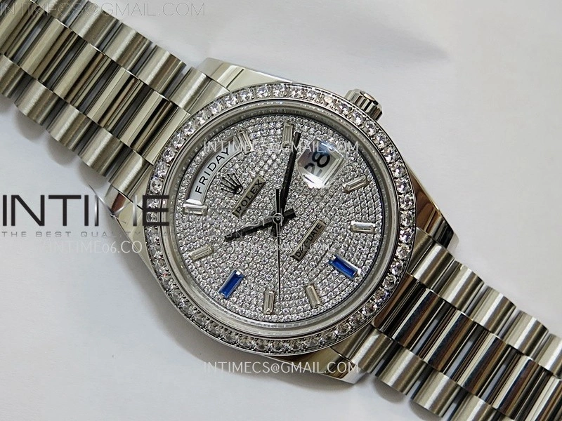 Day Date 40mm 228349 Gain Weight SS tungsten APSF 1:1 Best Edition Diamond Dial on SS President Bracelet A3255