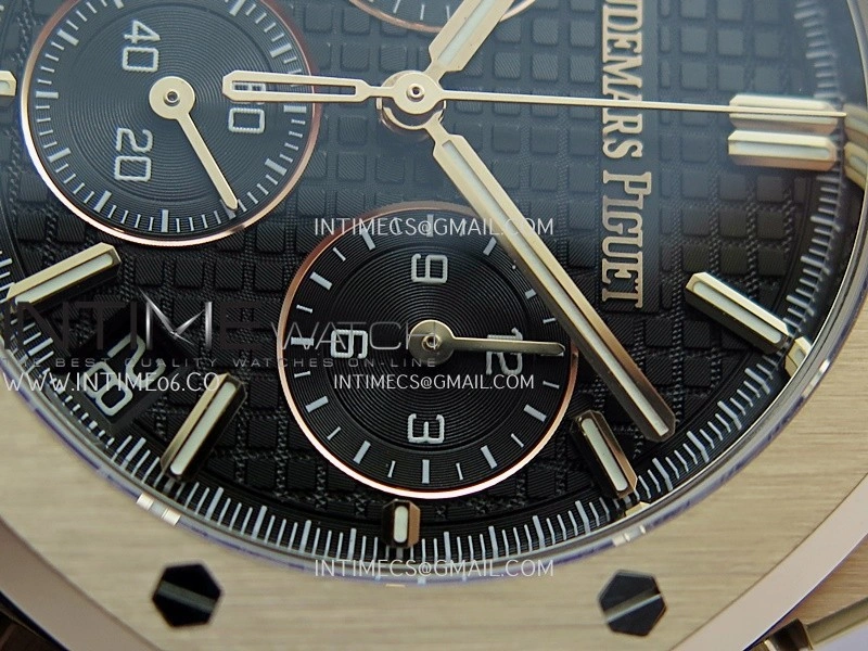 Royal Oak Chrono 26240 RG Gain Weight V2 DDF 1:1 Best Edition Black Dial On Black Leather Strap Super Clone DD4401
