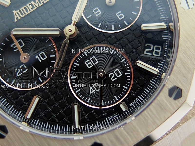 Royal Oak Chrono 26240 RG Gain Weight V2 DDF 1:1 Best Edition Black Dial On Black Leather Strap Super Clone DD4401