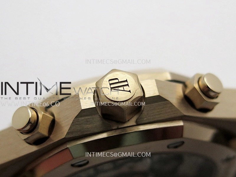 Royal Oak Chrono 26240 RG Gain Weight V2 DDF 1:1 Best Edition Black Dial On Black Leather Strap Super Clone DD4401
