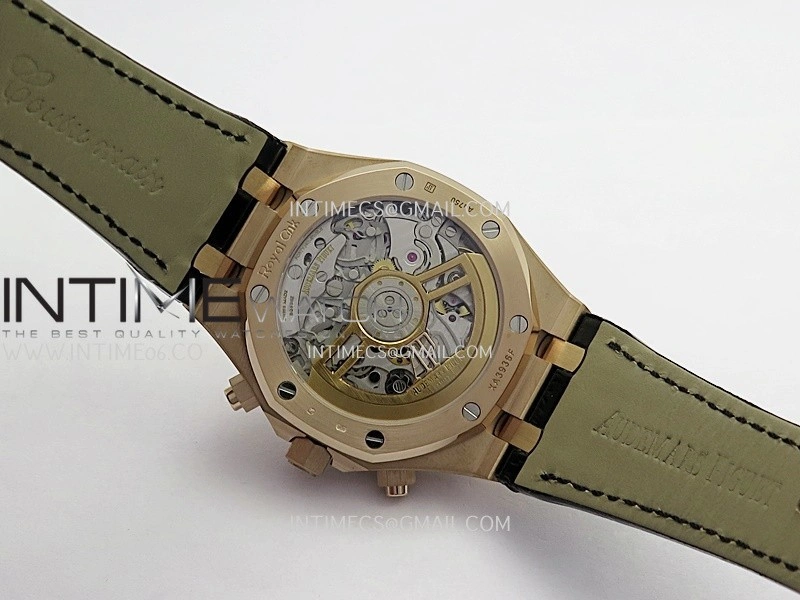 Royal Oak Chrono 26240 RG Gain Weight V2 DDF 1:1 Best Edition Black Dial On Black Leather Strap Super Clone DD4401