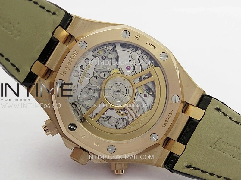 Royal Oak Chrono 26240 RG Gain Weight V2 DDF 1:1 Best Edition Black Dial On Black Leather Strap Super Clone DD4401