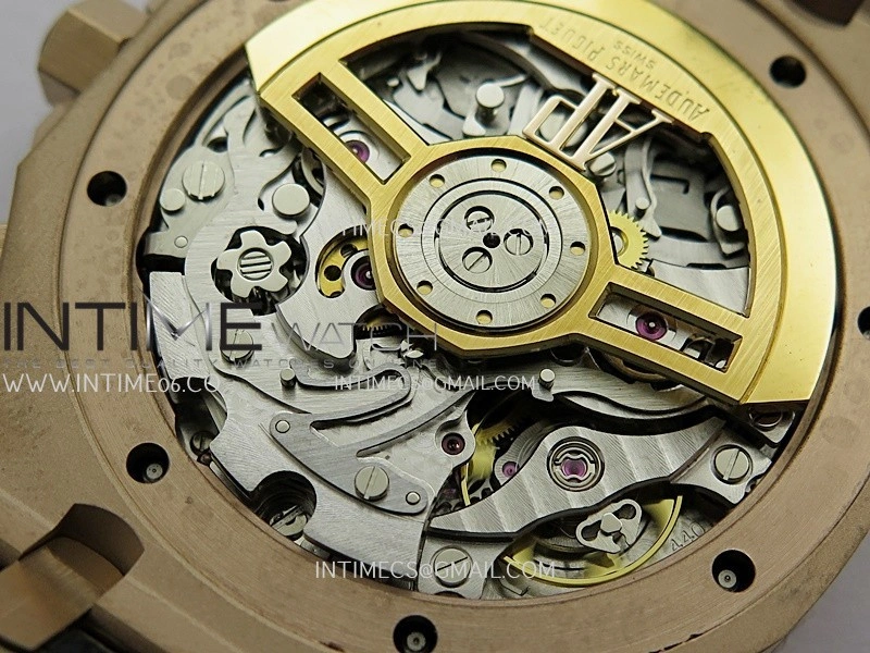 Royal Oak Chrono 26240 RG Gain Weight V2 DDF 1:1 Best Edition Black Dial On Black Leather Strap Super Clone DD4401