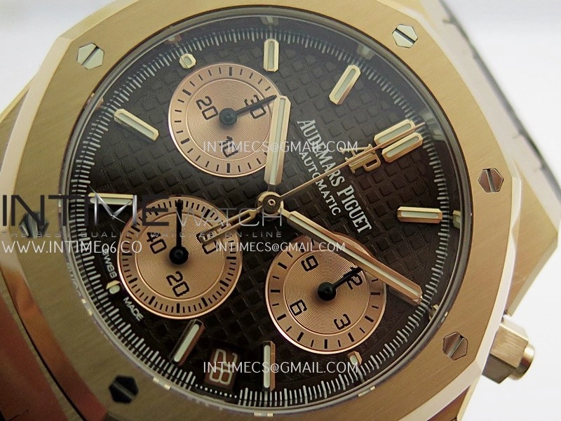 Royal Oak Chrono 26240 RG Gain Weight V2 DDF 1:1 Best Edition Brown Dial On Brown Leather Strap Super Clone DD4401