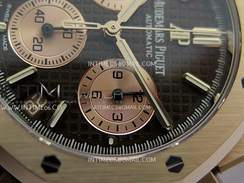 Royal Oak Chrono 26240 RG Gain Weight V2 DDF 1:1 Best Edition Brown Dial On Brown Leather Strap Super Clone DD4401