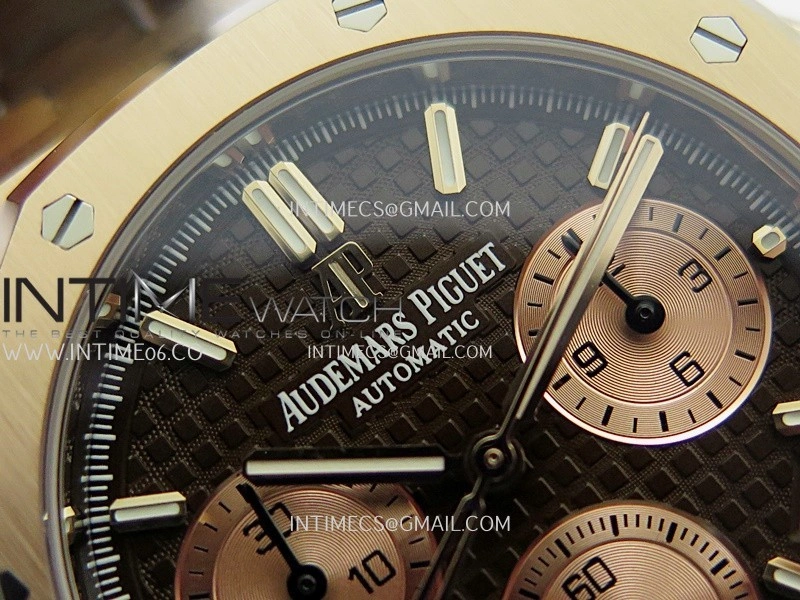 Royal Oak Chrono 26240 RG Gain Weight V2 DDF 1:1 Best Edition Brown Dial On Brown Leather Strap Super Clone DD4401