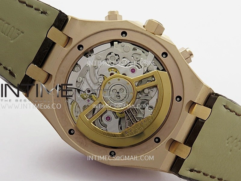 Royal Oak Chrono 26240 RG Gain Weight V2 DDF 1:1 Best Edition Brown Dial On Brown Leather Strap Super Clone DD4401