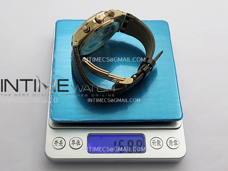 Royal Oak Chrono 26240 RG Gain Weight V2 DDF 1:1 Best Edition Brown Dial On Brown Leather Strap Super Clone DD4401