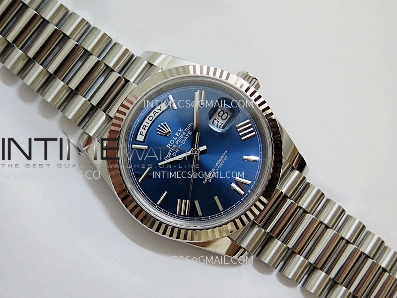 Day Date 228239 40mm Gain Weight V2 VSF 1:1 Best Edition Blue Dial Roman Markers On President Bracelet DD3255