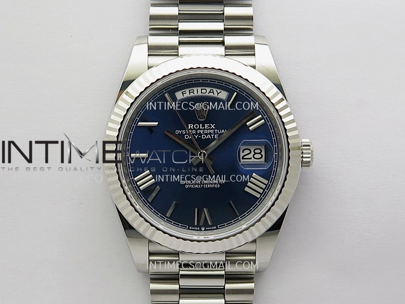 Day Date 228239 40mm Gain Weight V2 VSF 1:1 Best Edition Blue Dial Roman Markers On President Bracelet DD3255
