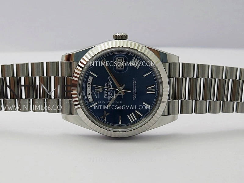 Day Date 228239 40mm Gain Weight V2 VSF 1:1 Best Edition Blue Dial Roman Markers On President Bracelet DD3255