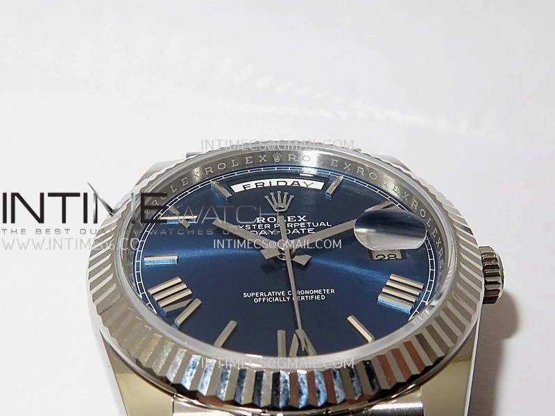 Day Date 228239 40mm Gain Weight V2 VSF 1:1 Best Edition Blue Dial Roman Markers On President Bracelet DD3255