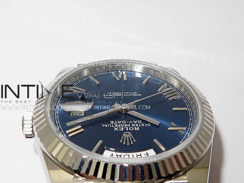 Day Date 228239 40mm Gain Weight V2 VSF 1:1 Best Edition Blue Dial Roman Markers On President Bracelet DD3255