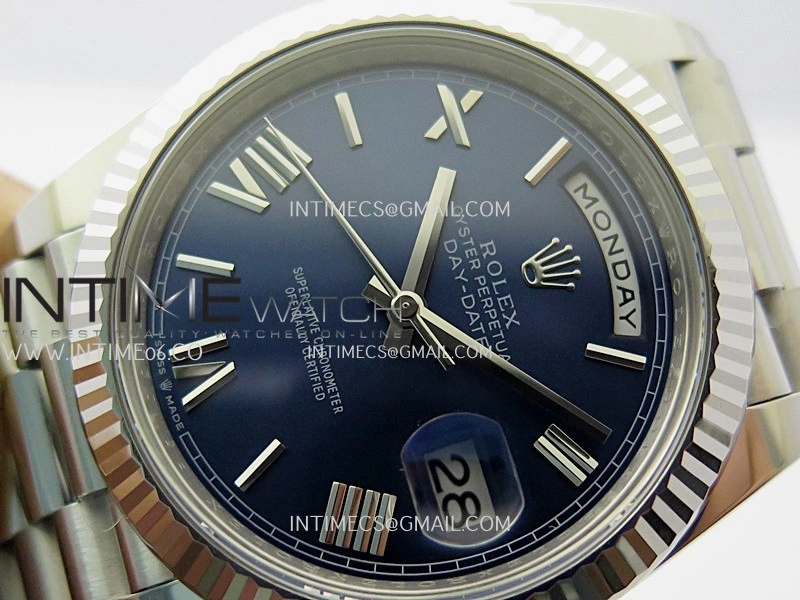 Day Date 228239 40mm Gain Weight V3 THBF 1:1 Best Edition Blue Dial Roman Marker On President Bracelet VR3255