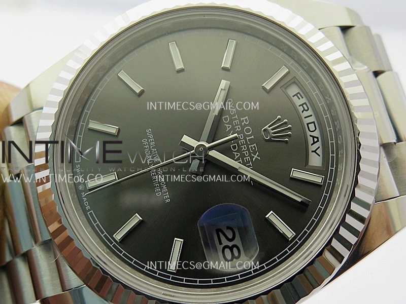 Day Date 228239 40mm Gain Weight V3 THBF 1:1 Best Edition Gray Dial Stick Marker On President Bracelet VR3255