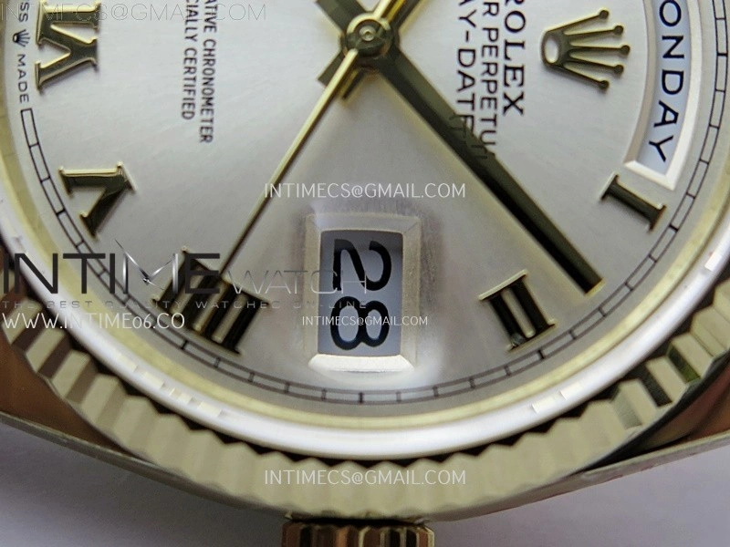 Day Date 128238 Gain Weight YG QF 1:1 Best Edition Champagne Dial Roman Markers on YG President Bracelet