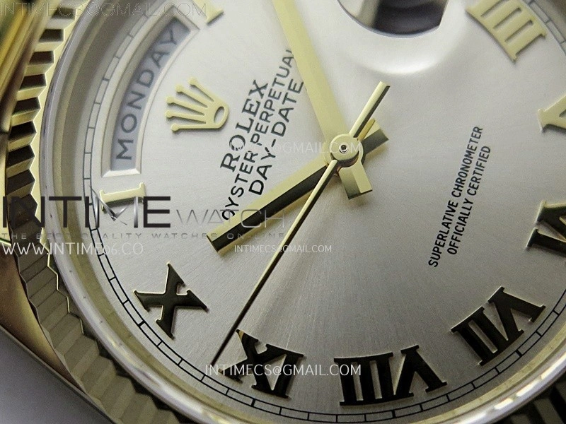 Day Date 128238 Gain Weight YG QF 1:1 Best Edition Champagne Dial Roman Markers on YG President Bracelet