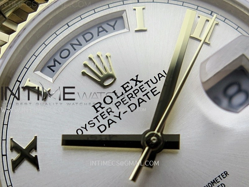 Day Date 128238 Gain Weight YG QF 1:1 Best Edition Champagne Dial Roman Markers on YG President Bracelet