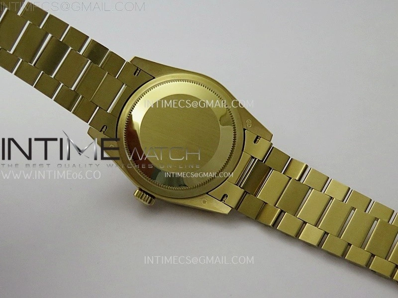 Day Date 128238 Gain Weight YG QF 1:1 Best Edition Champagne Dial Roman Markers on YG President Bracelet