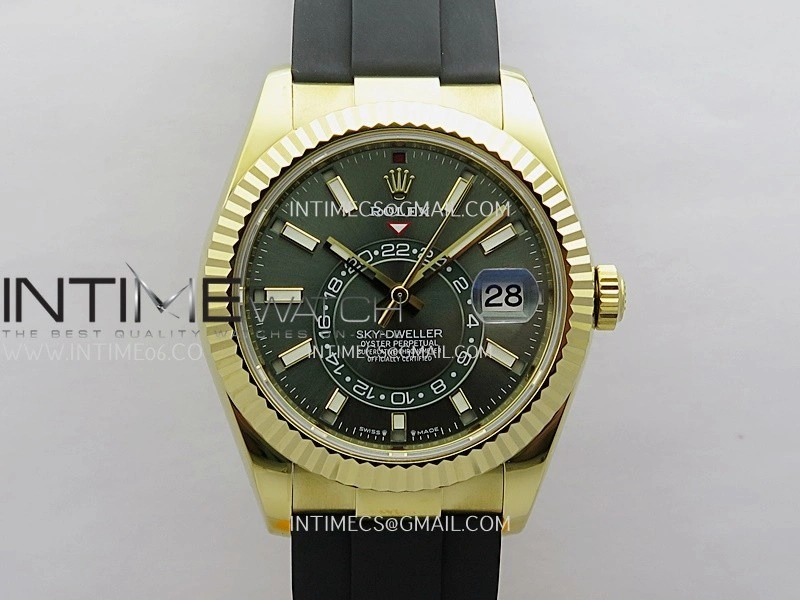 Sky-Dweller 336238 Gain Weight YG ZF 1:1 Best Edition Mint Green Dial on Oysterflex Rubber Strap Asian 2824