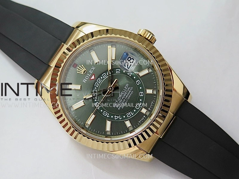 Sky-Dweller 336238 Gain Weight YG ZF 1:1 Best Edition Mint Green Dial on Oysterflex Rubber Strap Asian 2824