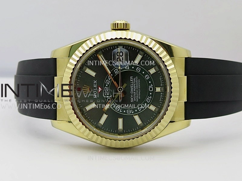 Sky-Dweller 336238 Gain Weight YG ZF 1:1 Best Edition Mint Green Dial on Oysterflex Rubber Strap Asian 2824