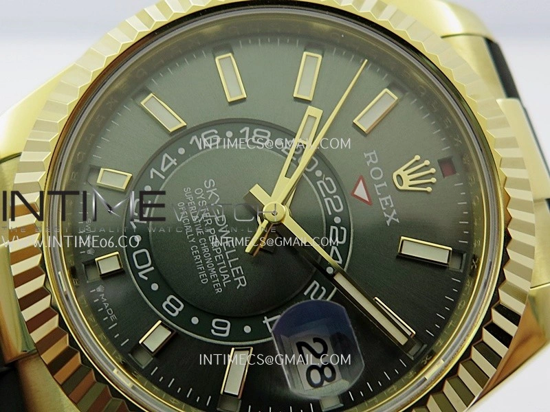 Sky-Dweller 336238 Gain Weight YG ZF 1:1 Best Edition Mint Green Dial on Oysterflex Rubber Strap Asian 2824
