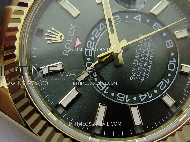 Sky-Dweller 336238 Gain Weight YG ZF 1:1 Best Edition Mint Green Dial on Oysterflex Rubber Strap Asian 2824