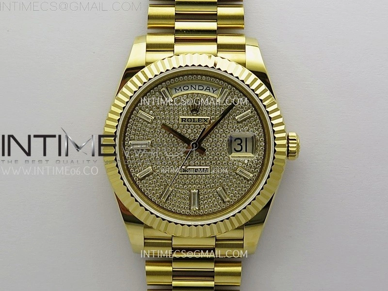 Day Date 40mm 228238 Gain Weight YG tungsten APSF 1:1 Best Edition Diamond Dial on YG President Bracelet A3255