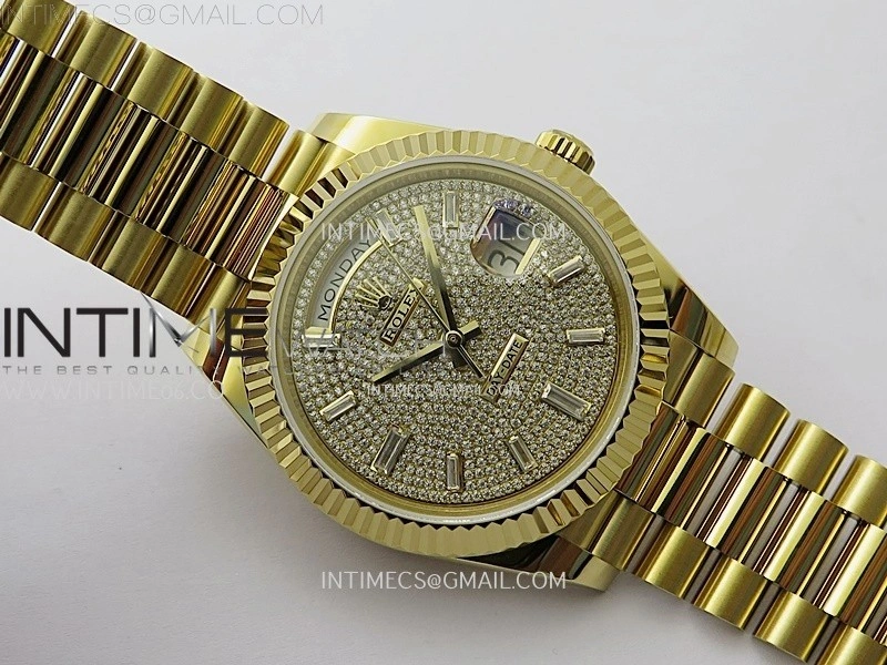 Day Date 40mm 228238 Gain Weight YG tungsten APSF 1:1 Best Edition Diamond Dial on YG President Bracelet A3255