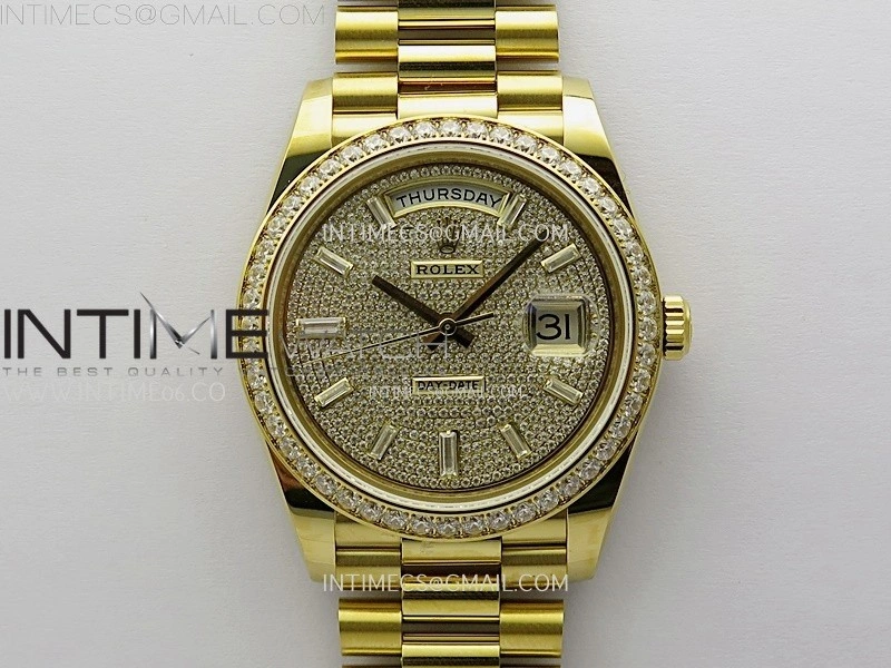 Day Date 40mm 228348 Gain Weight YG tungsten APSF 1:1 Best Edition Diamond Dial on YG President Bracelet A3255