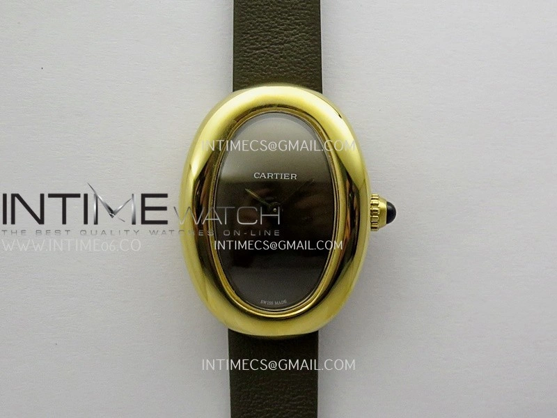 Baignoire Watch YG AF 1:1 Best Edition Brown Dial On Brown Croco Strap RONDA Quartz