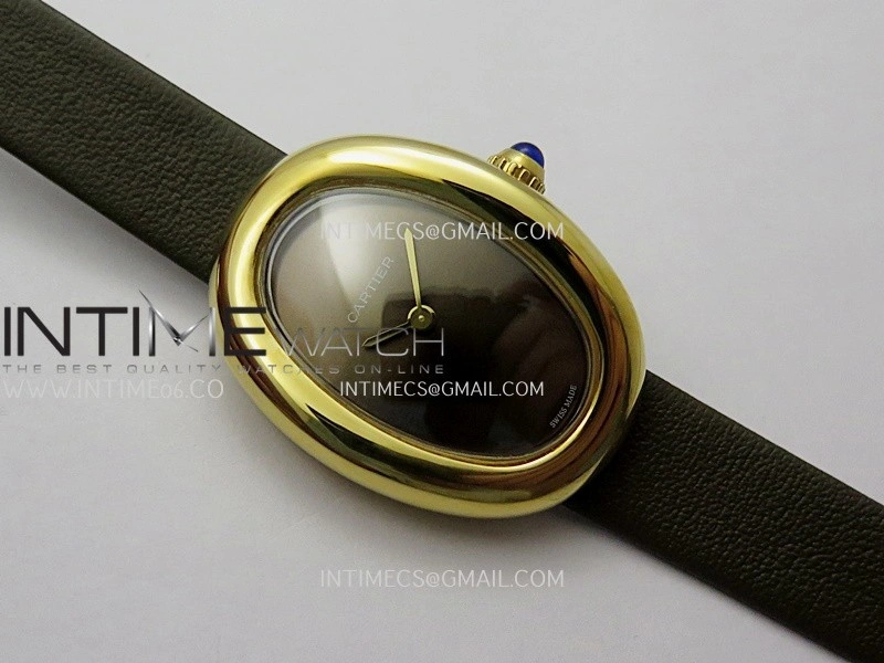 Baignoire Watch YG AF 1:1 Best Edition Brown Dial On Brown Croco Strap RONDA Quartz