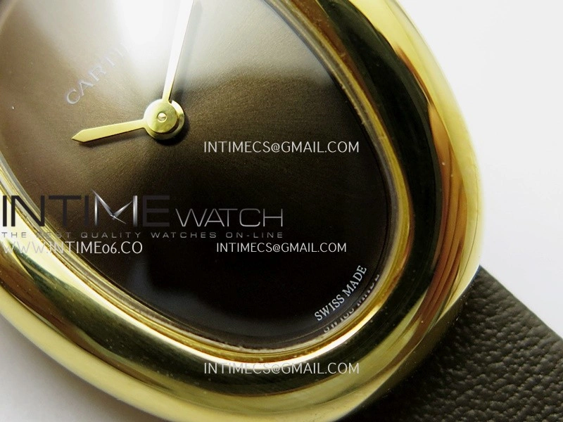 Baignoire Watch YG AF 1:1 Best Edition Brown Dial On Brown Croco Strap RONDA Quartz