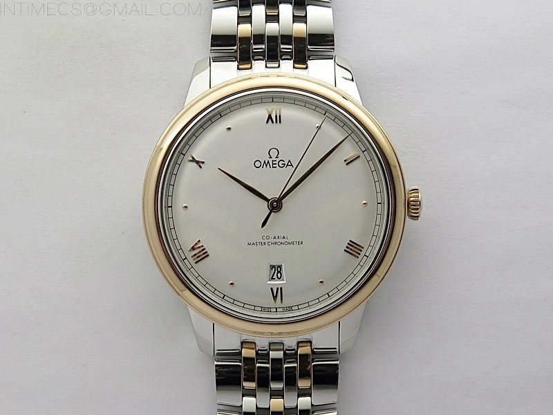 De Ville 40mm SS RG GTF 1:1 Best Edition Silver Dial RG Markers on SS RG Bracelet A8000
