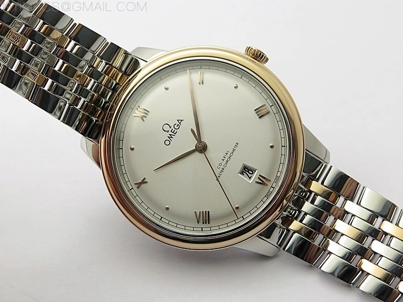 De Ville 40mm SS RG GTF 1:1 Best Edition Silver Dial RG Markers on SS RG Bracelet A8000