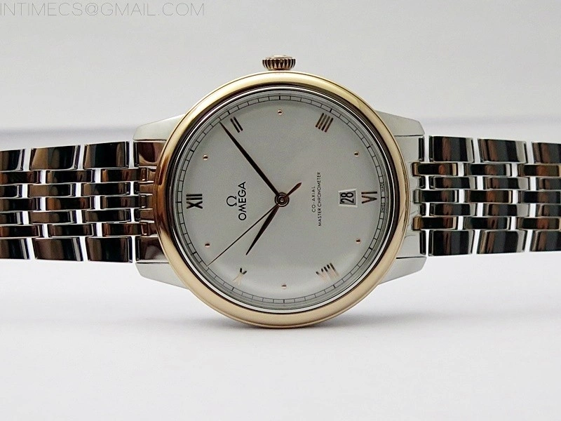 De Ville 40mm SS RG GTF 1:1 Best Edition Silver Dial RG Markers on SS RG Bracelet A8000
